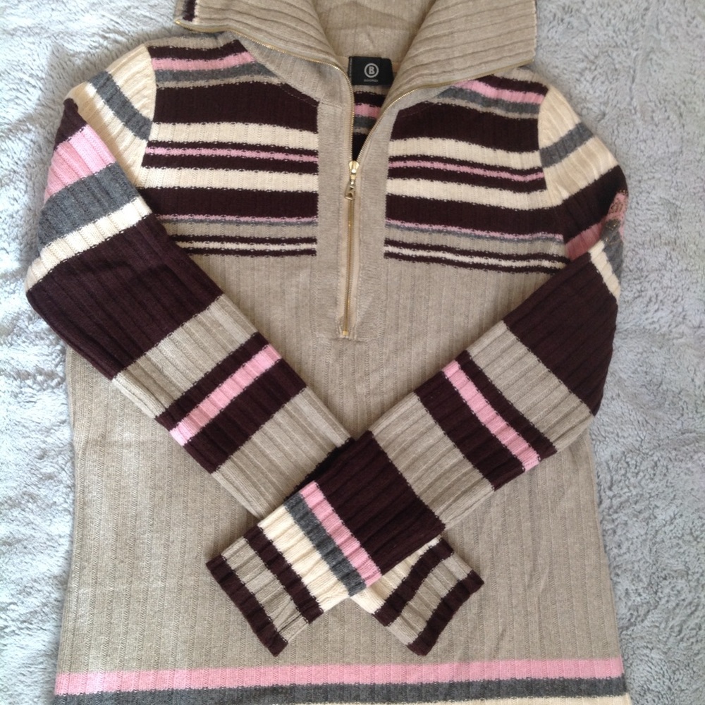 Bogner virgin-wool cashmere blend half-zip sweater